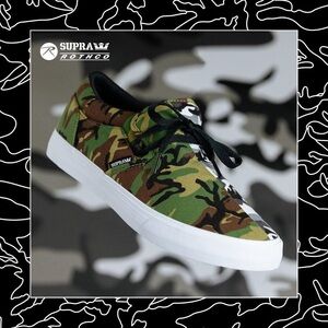 (T0) Rothco × Supra Cuba Can't See Me Camo Skate Shoes, Men's Size 7.5